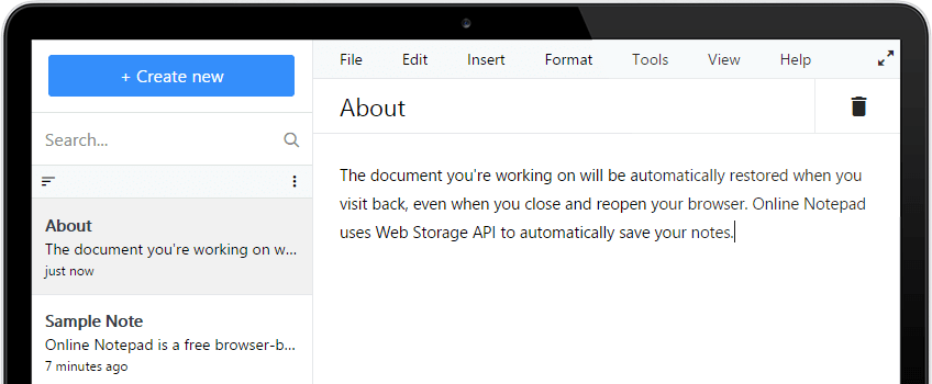 Jetseo Online Notepad Screenshot